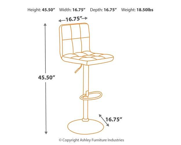 Bellatier Adjustable Height Bar Stool